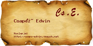 Csapó Edvin névjegykártya